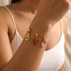 Simple Series Daily Fruit Stainless Steel Waterproof Gold Color Women's Pendants h5 Picture4
