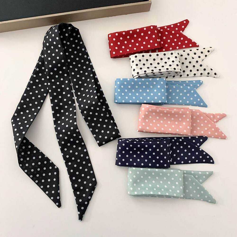 Eenvoudige serie casual effen polyester zomer sjaals met stippen h5Afbeelding3