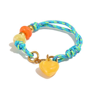 Romantic Series Sweet Resin Heart Braided Rope Women's Braided Bracelets h5 Picture3