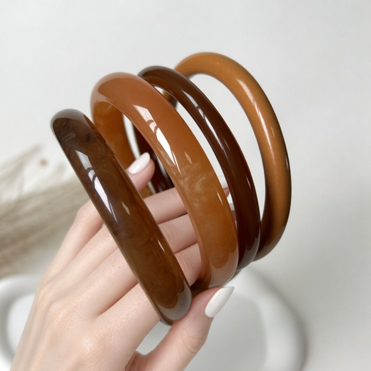 Gradient Color Resin Women's Bracelets Sets 2
