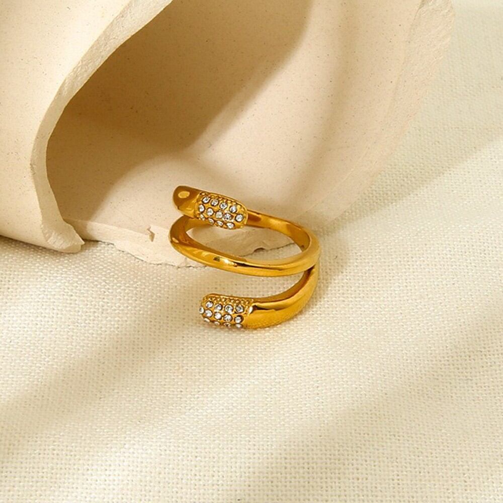 Simple Series Daily Geometric Shape Stainless Steel Waterproof Statement Rings h5 Picture2