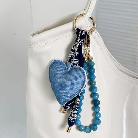 Simple Series Casual Heart Beads Star Paisley Pattern Fabric Bag Charms 2
