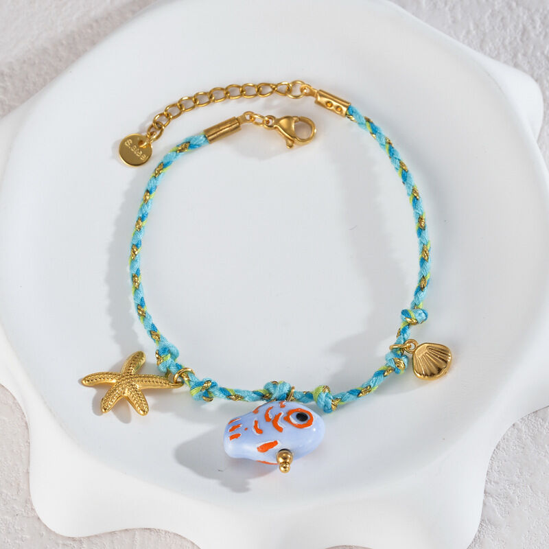 Braccialetti intrecciati da donna in stile oceanico per le vacanze h5Immagine4