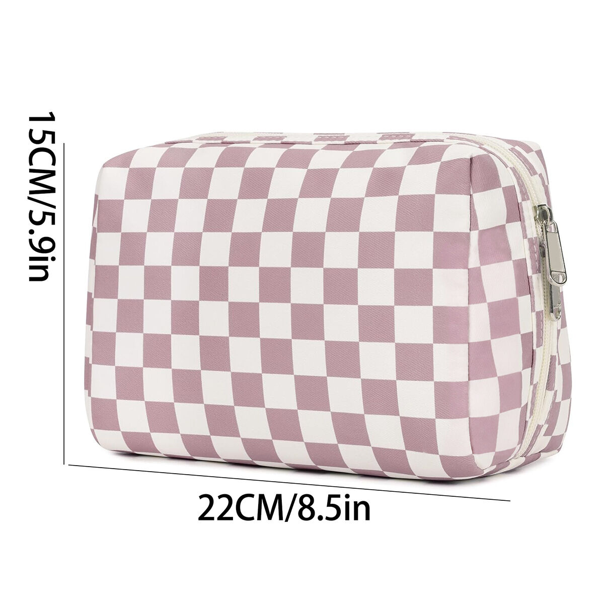 Simple Series Daily Plaid Mixed Color Polyester Makeup Bags h5 