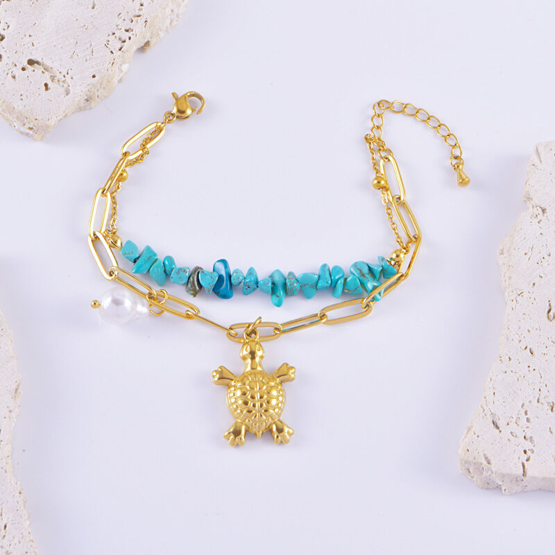 Serie Etnica Vacanza Stile Oceanico Perline di Pietra Naturale Acciaio Inossidabile Set di Collane da Donna Impermeabili h5 Immagine3
