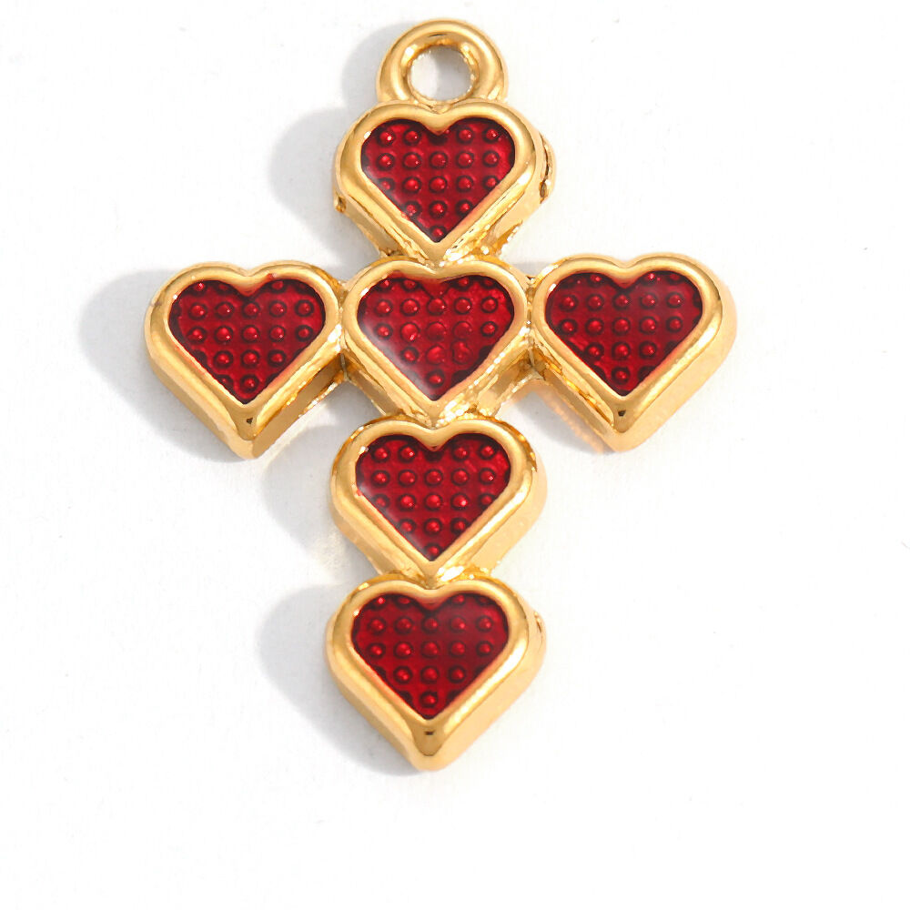 Romantic Series Diy Cross Oceanic Style Plant Shell Stainless Steel Waterproof   Gold Color  Women's Pendants Picture2