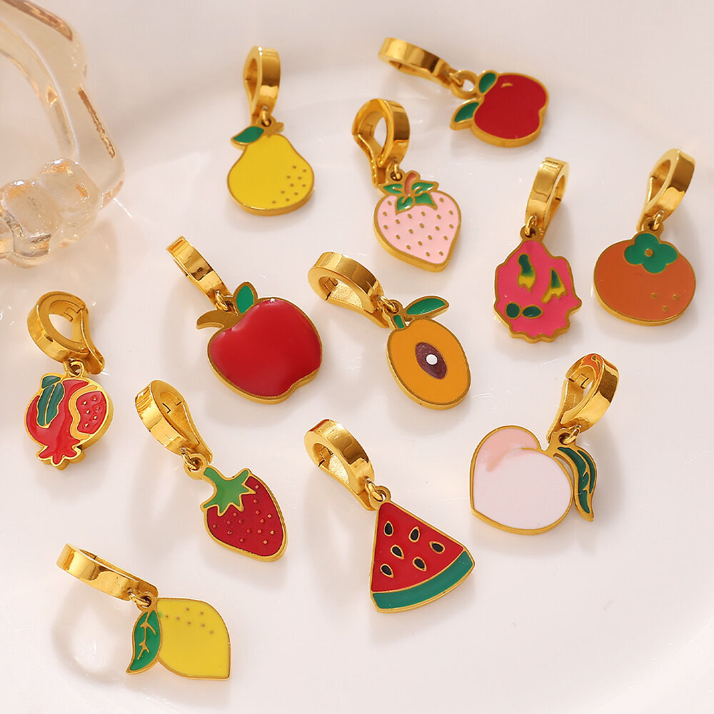 Simple Series Daily Fruit Stainless Steel Waterproof Gold Color Women's Pendants h5Picture3