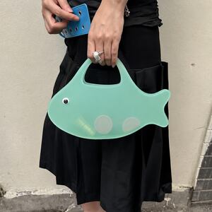 Sac à main femme style décontracté en PVC transparent uni à motif de poisson et d'océan h5 Image3
