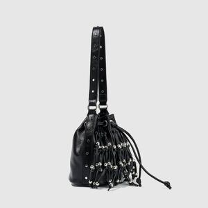Streetwear Style Studded Tassel Rivet Pu Women's Bucket Bag h5 Picture3