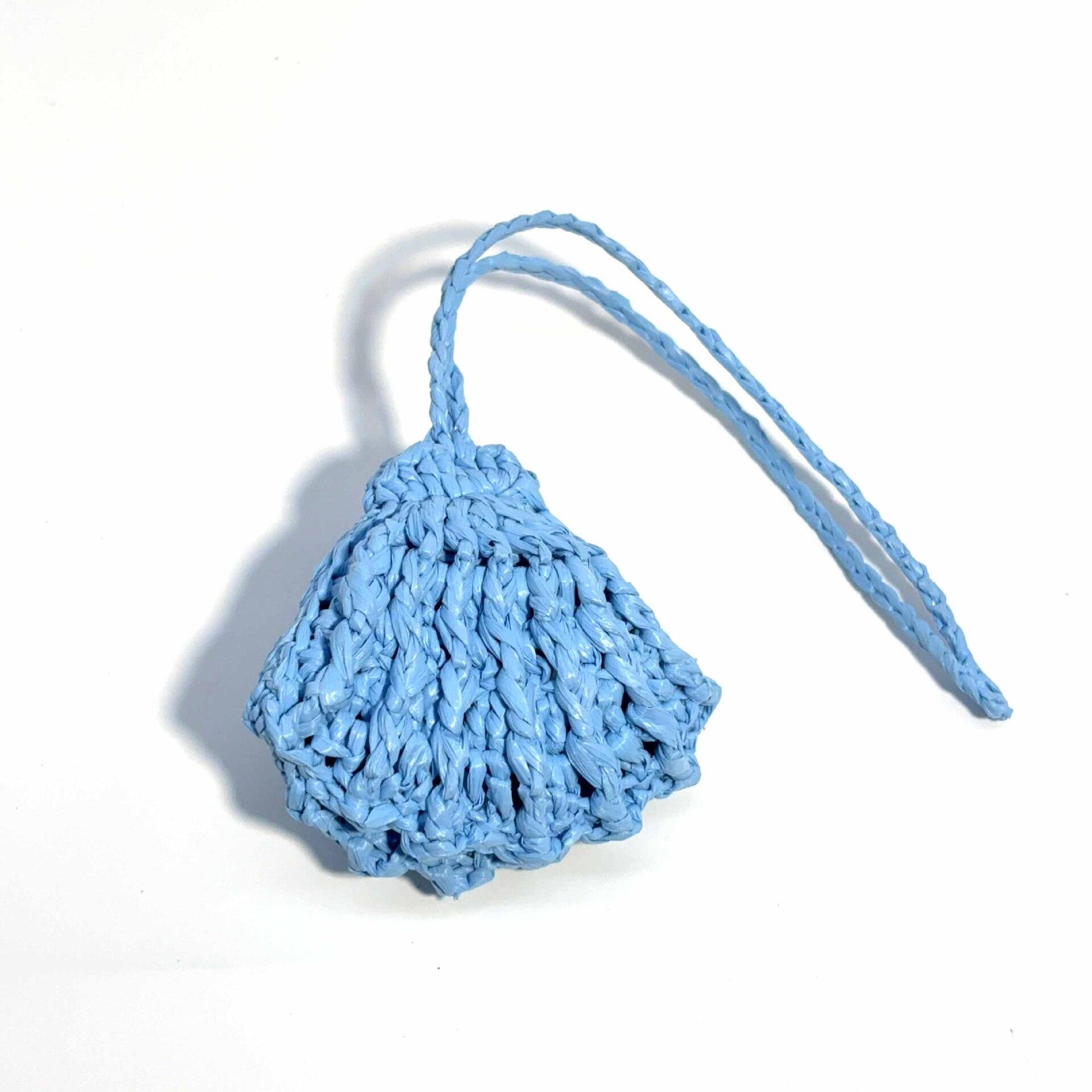 Eenvoudige serie vakantie oceaanstijl geweven schelp raffia tashangers h5 