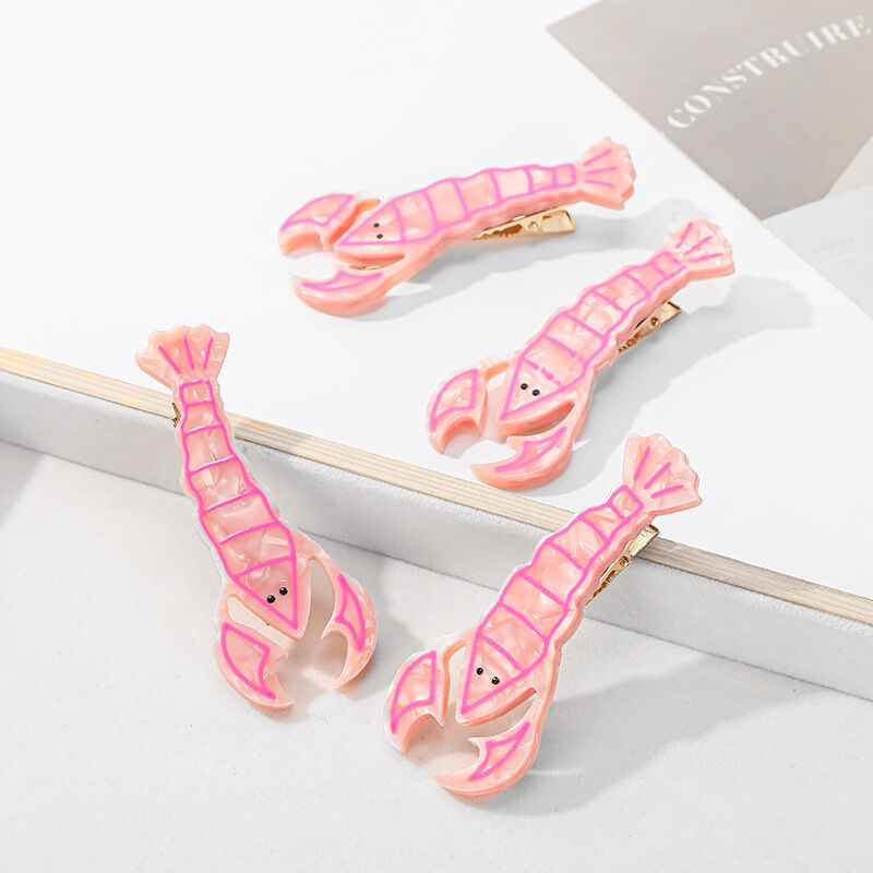 Simple Series Natural Animal Lobster Cartoon Oceanic Style Acetate Hair Clips Picture2