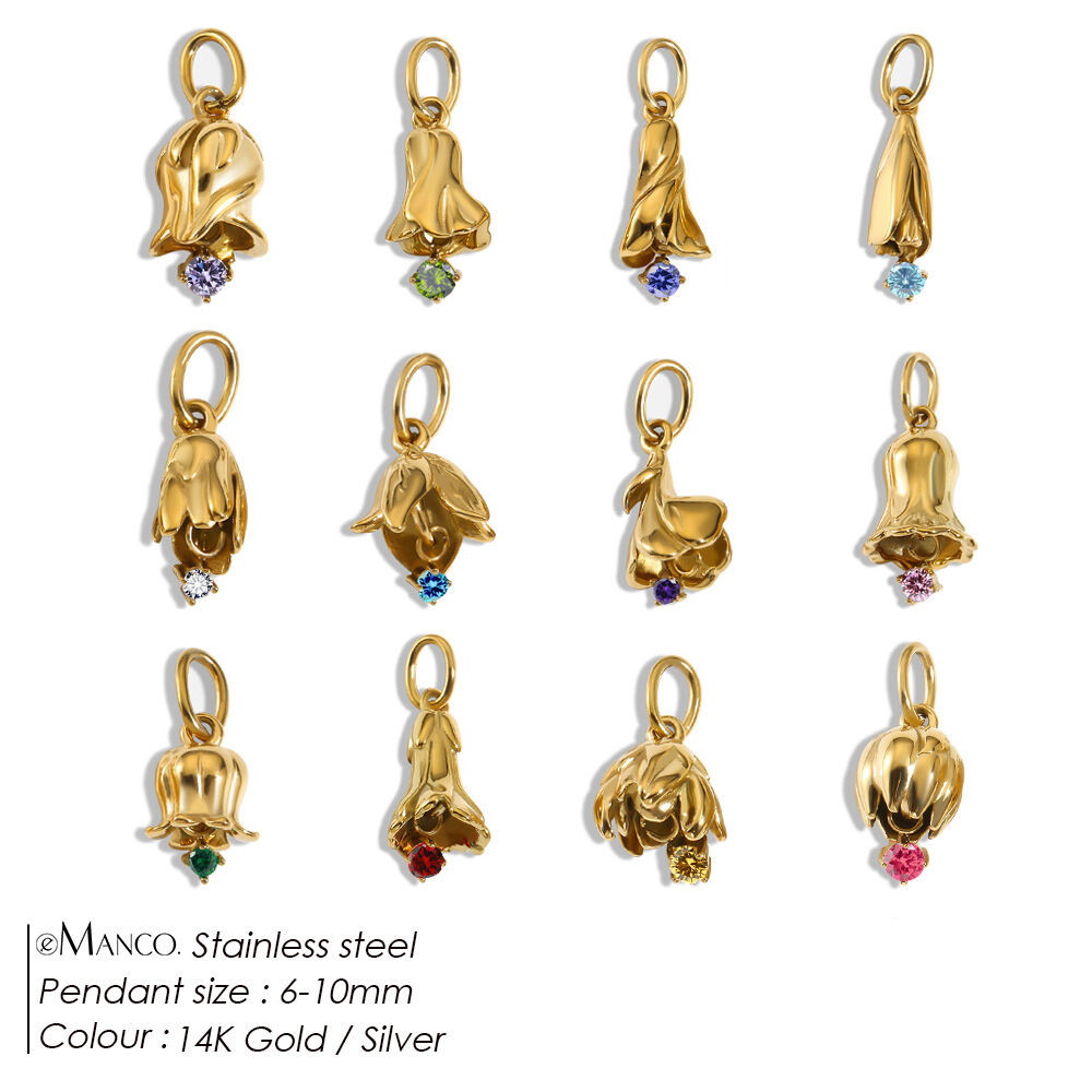 Colgantes románticos para mujer, de acero inoxidable, color dorado, con forma irregular de flor, resistentes al agua y con circonita moissanita. h5Imagen2