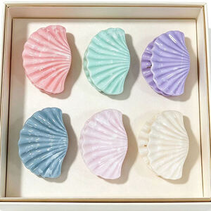 Simple Series Daily Solid Color Oceanic Style Shell Gradient Color Acrylic Hair Claws h5 Picture4
