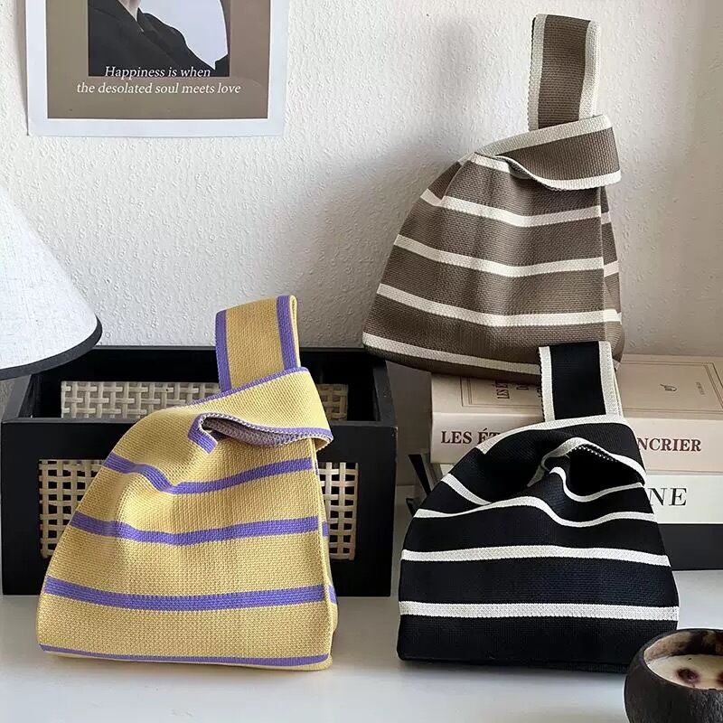 Casual Style Woven Flower Stripe Plaid Mixed Color Plant Lines Geometric Shape Polyester Women's Square Bag Picture5