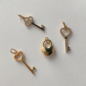 Simple Series Diy Heart Key Stainless Steel Waterproof Gold Color Women's Pendants h5 Picture2