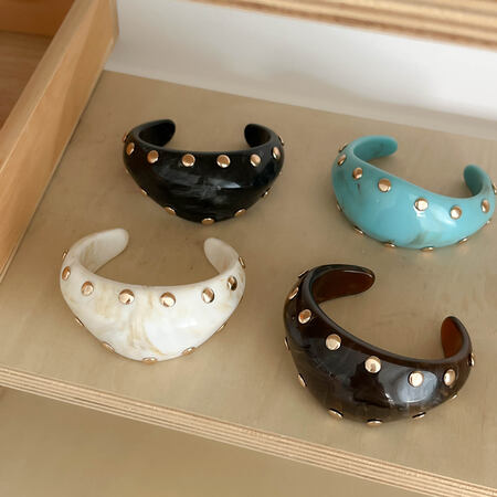 Classic Series Punk Irregular Shape Resin Women's Bangles 2