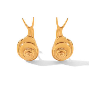 Simple Series Niedliche Schnecken-Ohrstecker aus Edelstahl, wasserdicht, goldfarben, für Damen h5