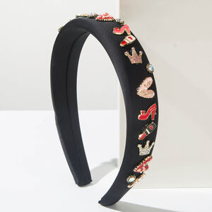 Romantic Series Sweet Heart Crown Fabric Rhinestone Hair Bands h5