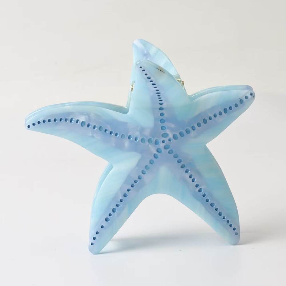 Simple Series Natuurlijke effen kleur Oceaanstijl Zeester Kleurverloop Acetaat Haarklauwen