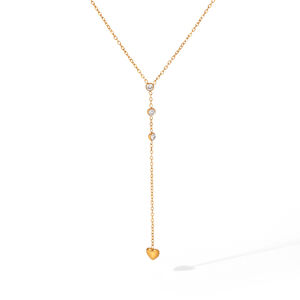 Simple Series Daily Heart Stainless Steel Waterproof Gold Color Zircon Women's Pendant Necklaces h5 Picture5