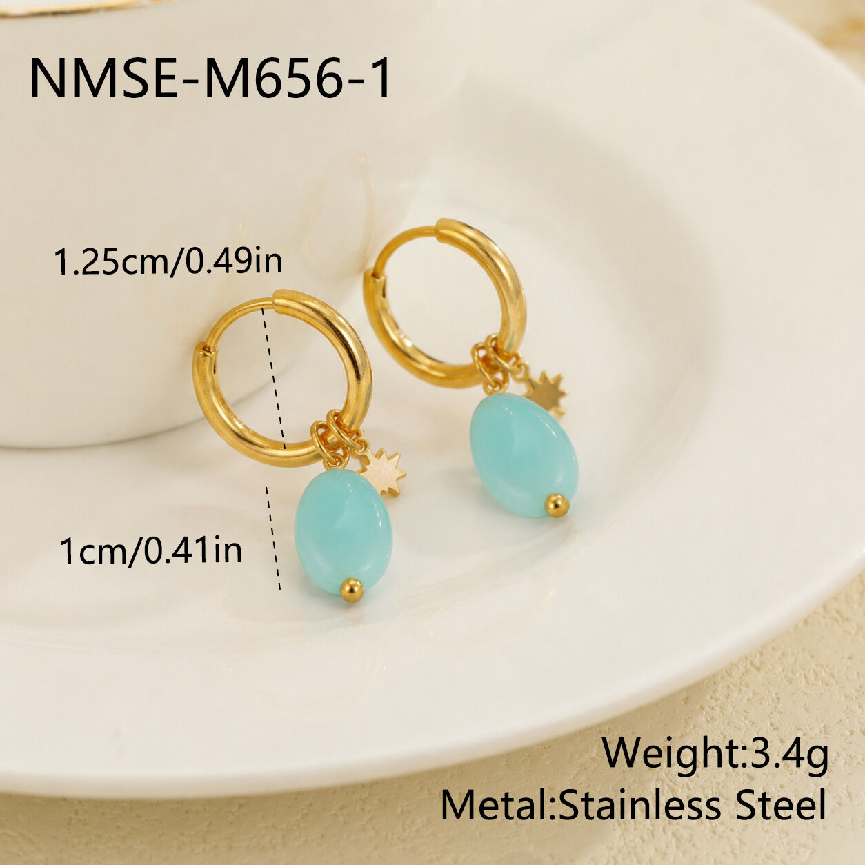 Romantic Series Daily Star Stainless Steel Waterproof Gold Color Women’s Drop Earrings h5 