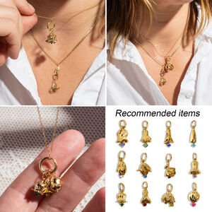 Colgantes románticos para mujer, de acero inoxidable, color dorado, con forma irregular de flor, resistentes al agua y con circonita moissanita. h5 Imagen3