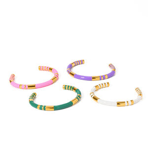 Stainless Steel Waterproof Gold Color Women's Cuff Bracelets h5 Picture5