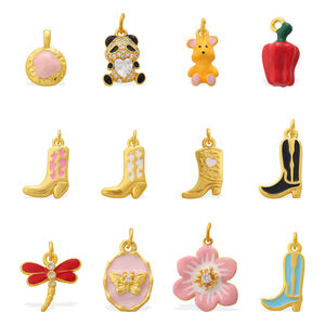Simple Series DIY Flower Irregular Shape Animal Boots Copper Gold Color Rhinestone Women‘s Pendants h5 Picture4