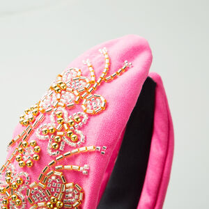 Ethnic Series Bohemian Flower Solid Color Beads Fabric Hair Bands h5 Picture3