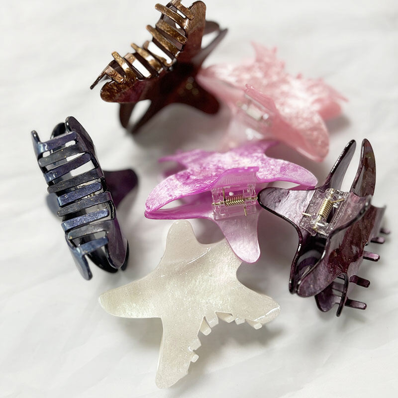 Simple Series Natural Solid Color Oceanic Style Starfish Gradient Color Acrylic Hair Claws h5 Picture3
