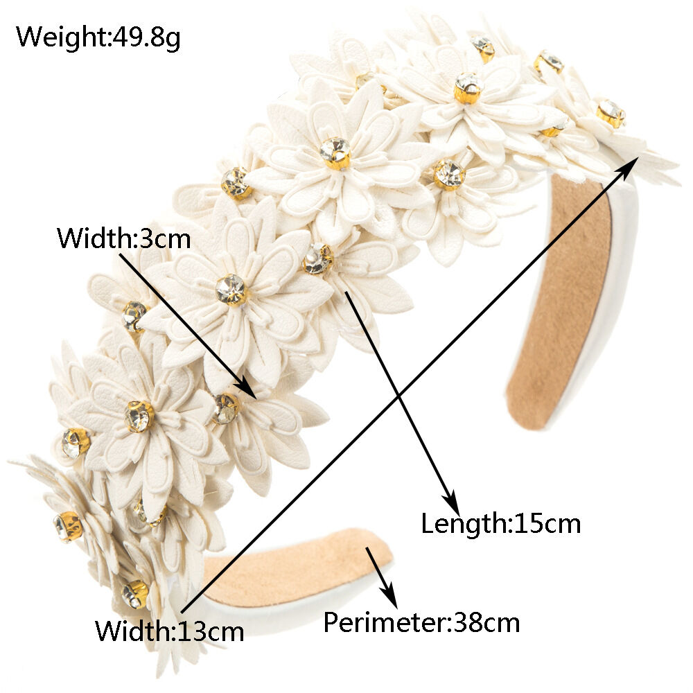 Romantic Series Sweet Flower Sponge Rhinestone Hair Bands Picture5