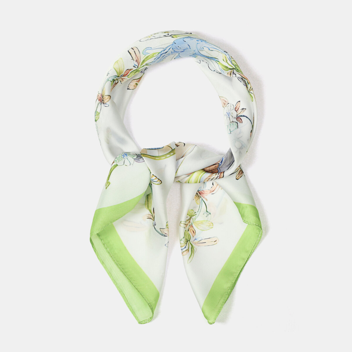 Sciarpe estive in poliestere a forma irregolare naturale, colori misti, con foglie a foglia, serie Simple. Immagine3