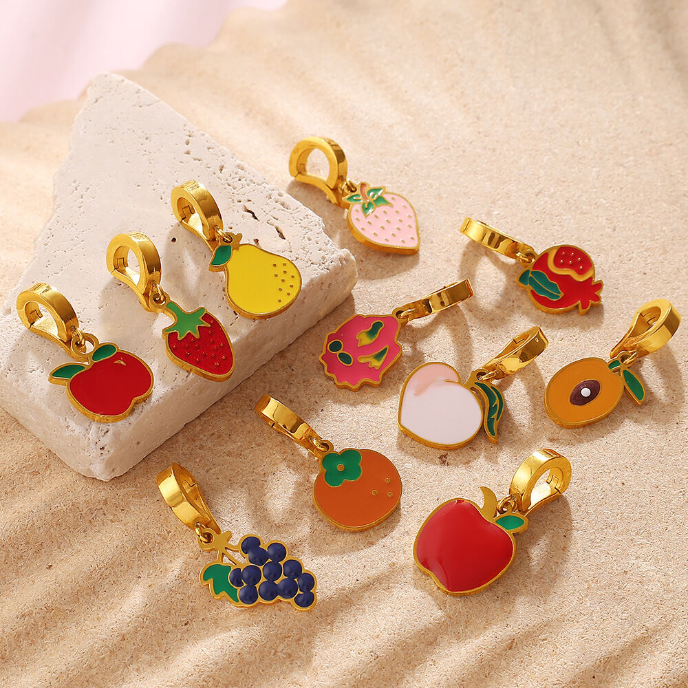 Simple Series Daily Fruit Stainless Steel Waterproof   Gold Color  Women's Pendants 2