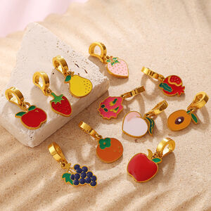 Simple Series Daily Fruit Stainless Steel Waterproof Gold Color Women's Pendants h5 Picture2