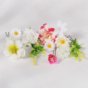 Romantische Serie Elegante Haarspangen aus Stoff mit Blumen-, Rosenblatt- und Farbverlauf h5
