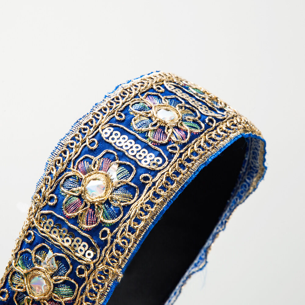 Ethnic Series Bohemian Flower Solid Color Beads Gradient Color Fabric Hair Bands Picture2