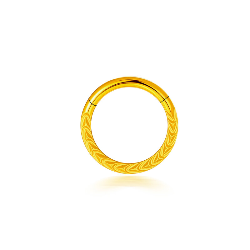 Piercing de nariz sencillo con forma de corazón de flor, de acero inoxidable, resistente al agua, color dorado y circonita, para mujer. h5 