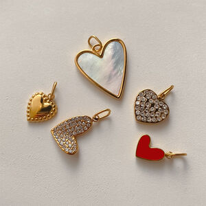Simple Series DIY Cute Heart Stainless Steel Waterproof Gold Color Women's Pendants h5 Picture2