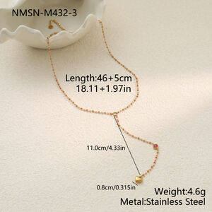 Collier chaîne cœur quotidien Simple Series en acier inoxydable étanche couleur or pour femme h5
