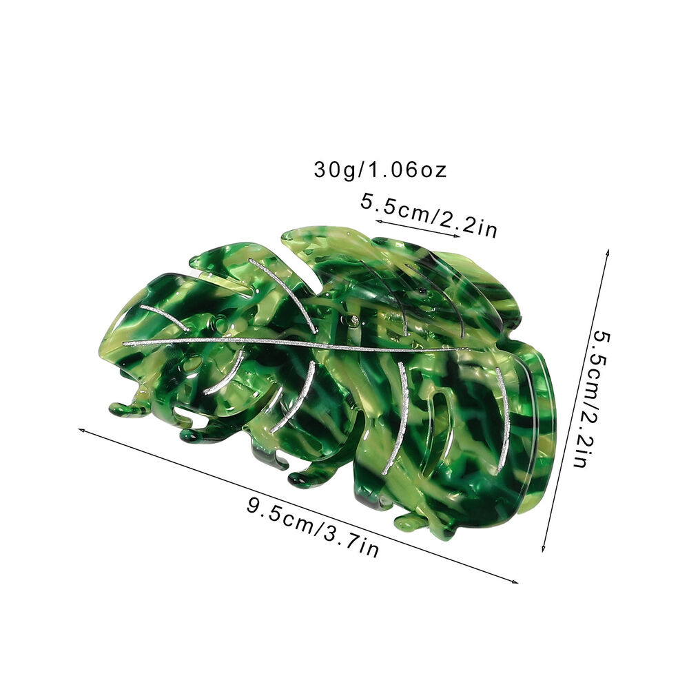 Simple Series Natuurlijke effen kleur Blad Plant Kleurverloop Acetaat Haarklauwen h5Afbeelding3