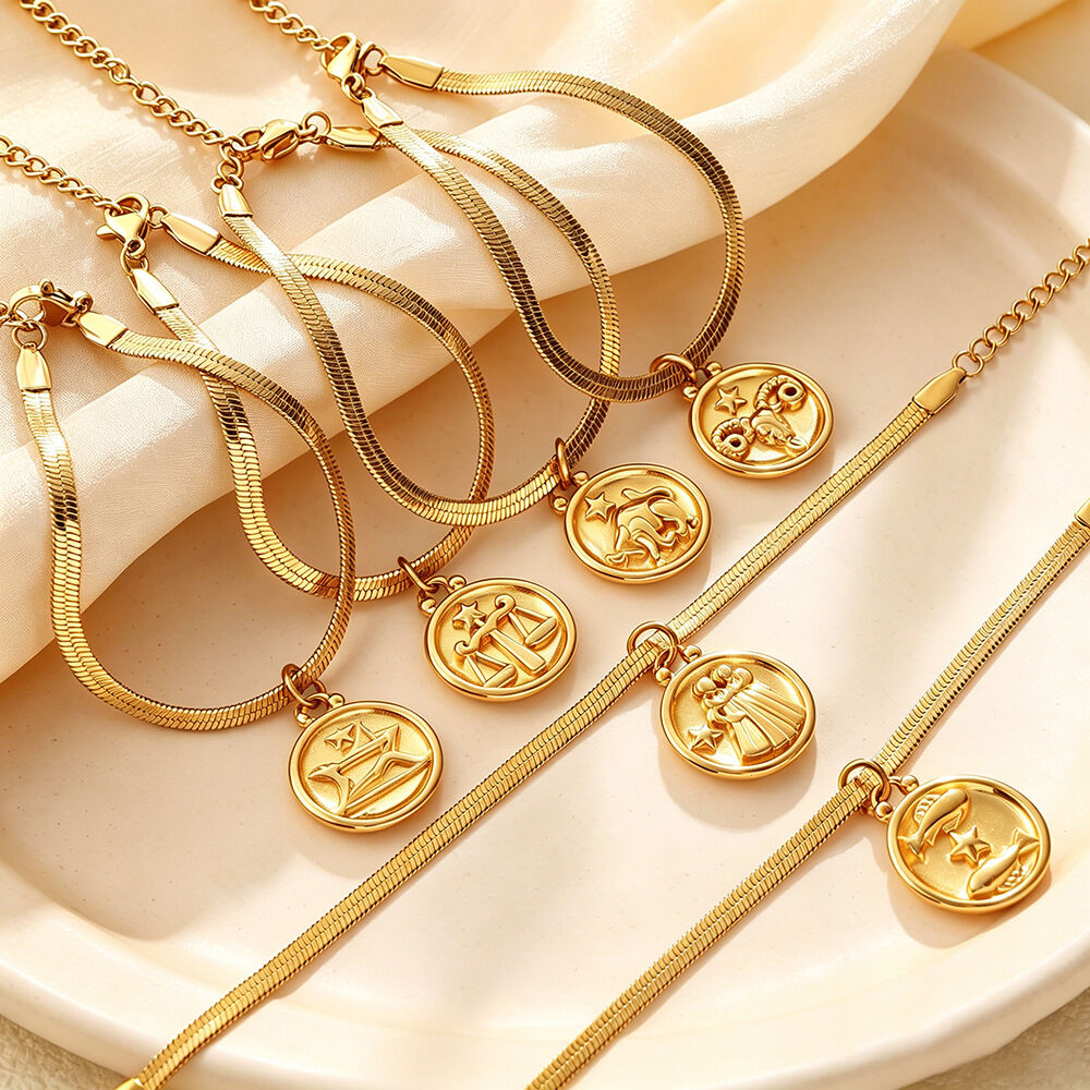 Simple Series Daily Constellation Stainless Steel Waterproof   Gold Color  Women's Charm Bracelets h5 Picture2