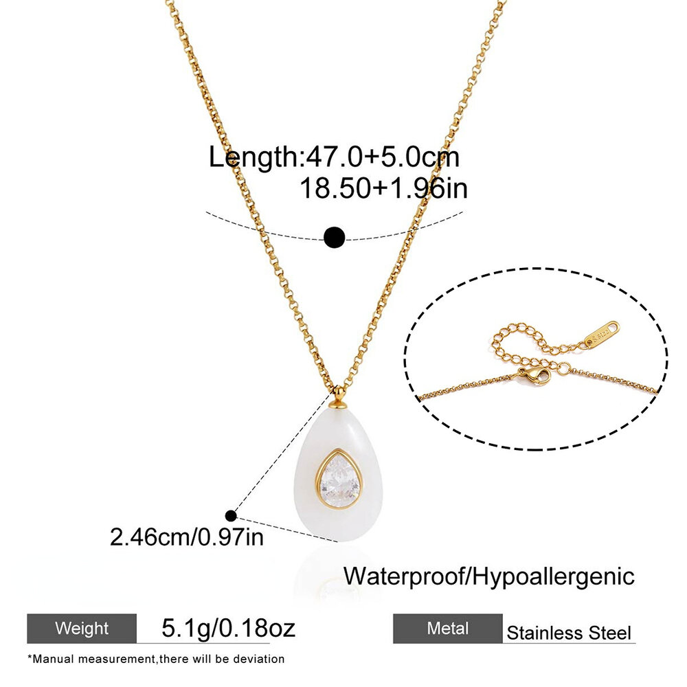Eenvoudige serie druppelvormige hars hanger met goudkleurige zirkonia voor dames