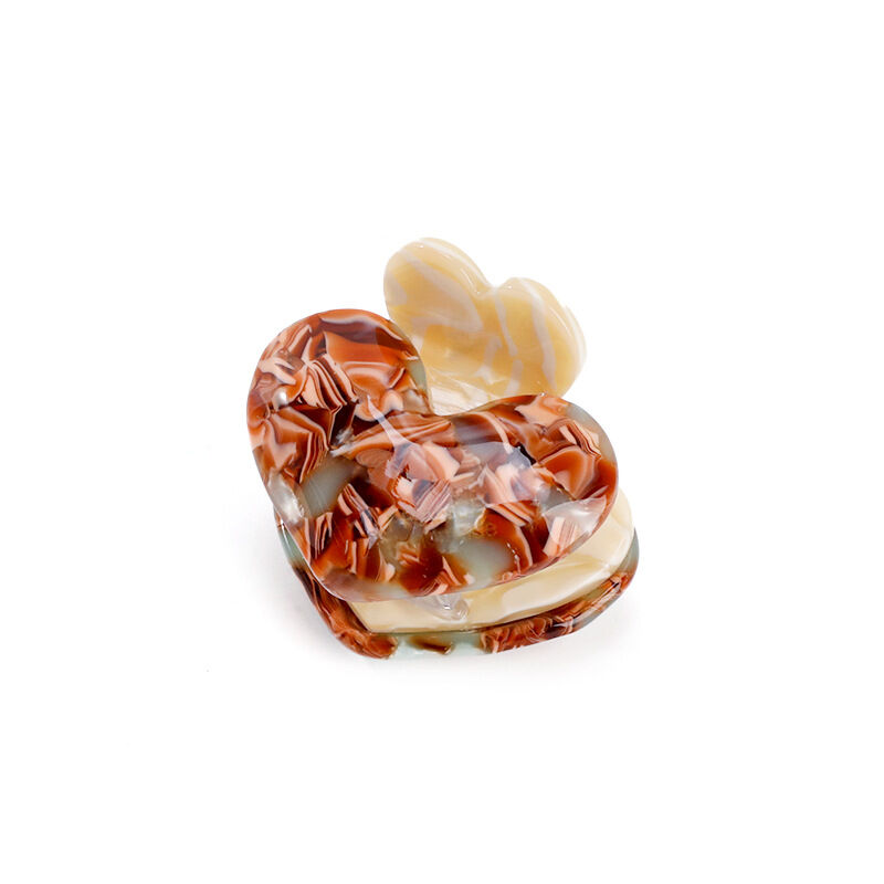 Romantic Series Sweet Heart Leopard Print Mixed Color Gradient Color Acetate Hair Claws h5 Picture2