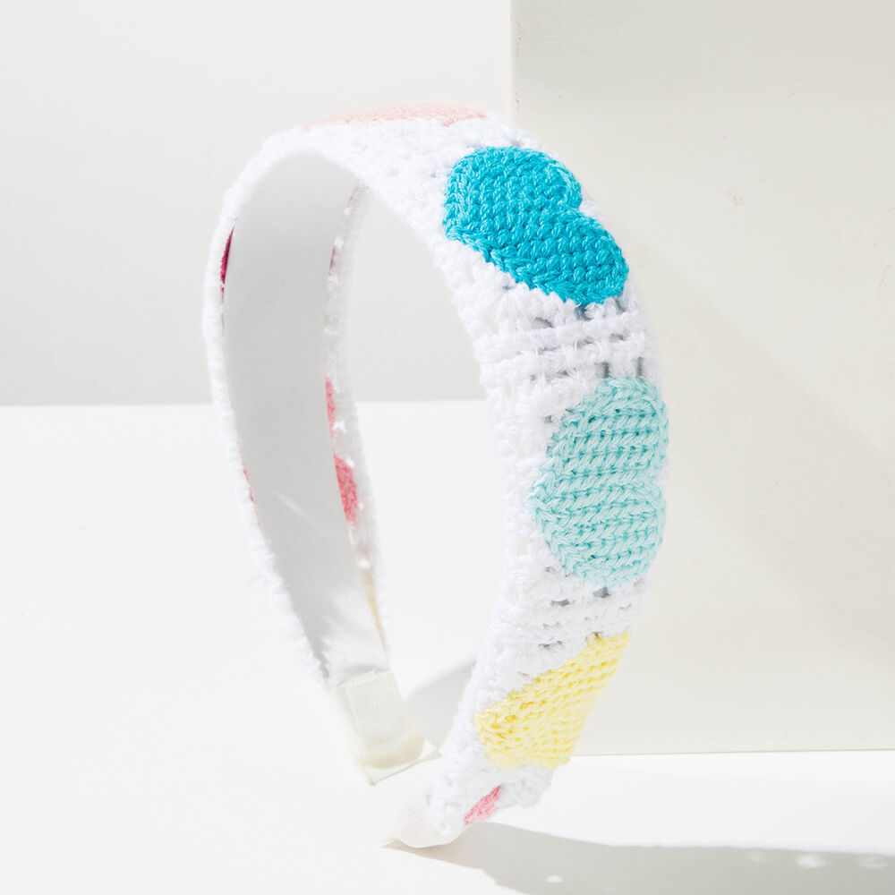 Romantic Series Sweet Heart Mixed Color Woven Fabric Hair Bands Picture2