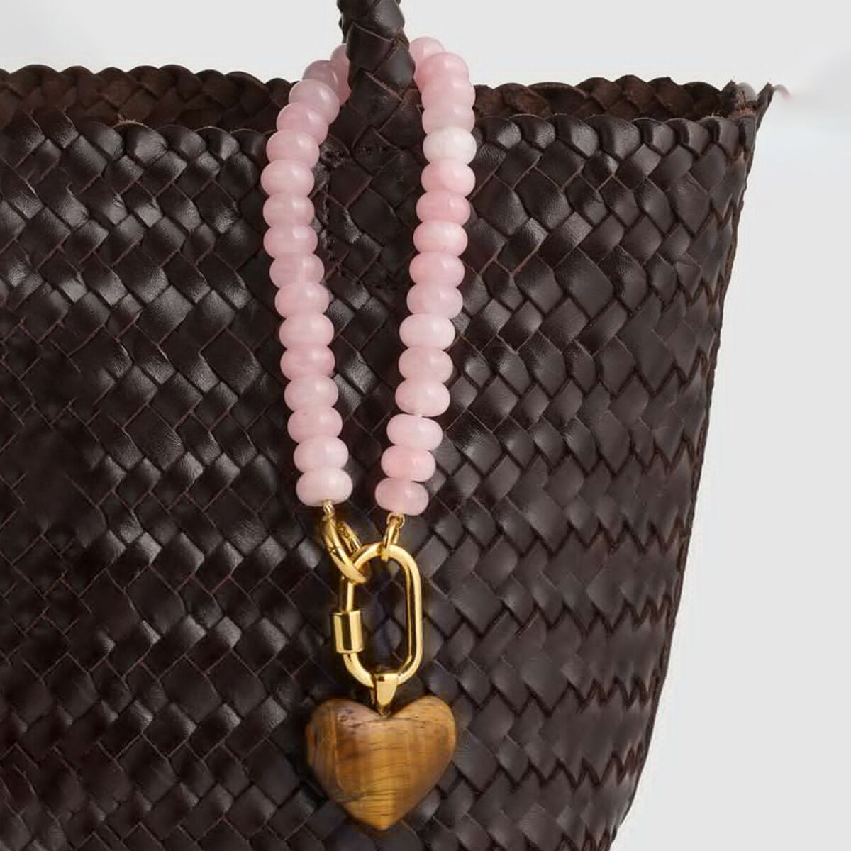 Romantische Serie: Einfache Herzperlen-Taschenanhänger aus Achat 2