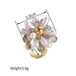 Romantische Serie: Statement-Ringe mit süßen Blumen und Kristallen h5