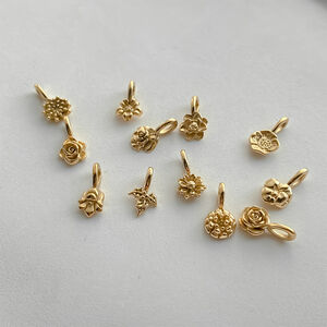Simple Series DIY Sweet Flower Stainless Steel Waterproof Gold Color Women's Pendants h5 Picture4