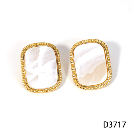 Classic Series Retro Rectangle Resin Women's Stud Earrings