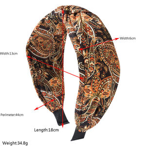 Ethnic Series Retro Mixed Color Paisley Pattern Fabric Hair Bands h5 Picture3