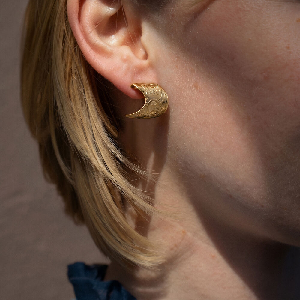 Simple Series Retro Irregular Shape Stainless Steel Waterproof Gold Color Women's Stud Earrings Picture2